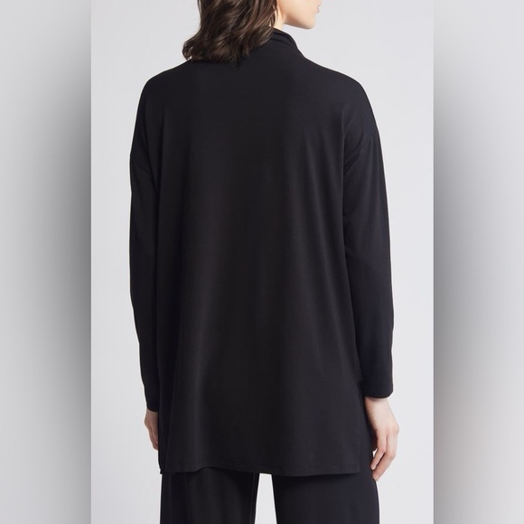 Eileen Fisher Funnel Neck Long Sleeve Boxy Tunic Top - Picture 2 of 8
